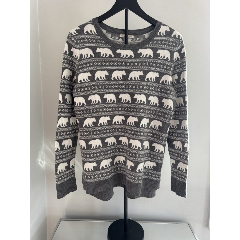Vintage Bass Polar Bear Sweater Womens M Fair‎ Isle Nordic Cozy Winter Cabincore